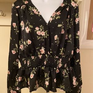 floral black shirt